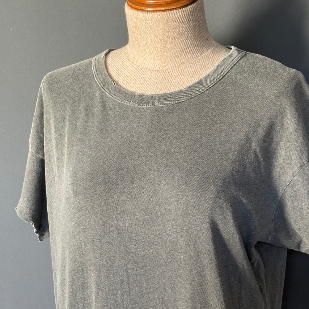 THE GREAT. Knotted Tee Maxi Dress Mineral Wash Gray | Size 0 XS | Made USA